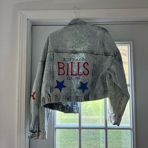 Hand painted Buffalo Bills Crop Jean jacket